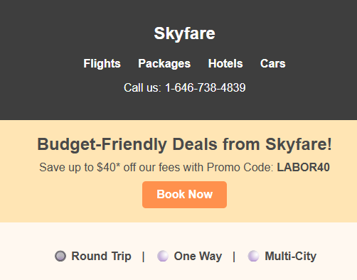 Flight Booking Email Template
