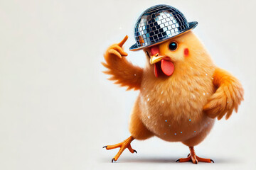 Chicken in space helmet