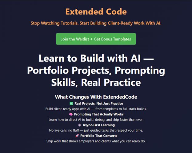 Extended Code AI Learning Platform Preview