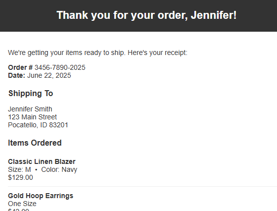 Transactional Email Template