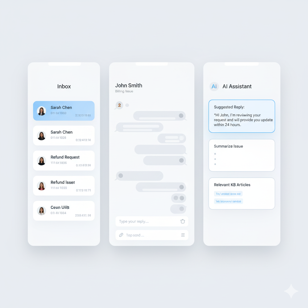 AI support interface