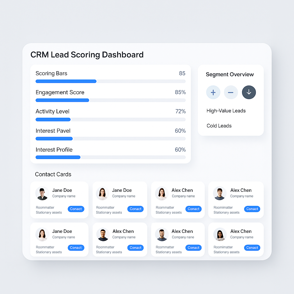 CRM lead scoring dashboard